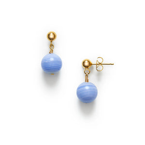 ANNI LU Float øreringe - Blue lace agate