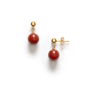 ANNI LU Float øreringe - Red jade