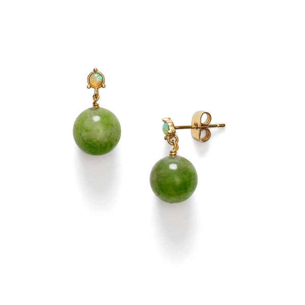 ANNI LU Green Bowl øreringe - grønne perler