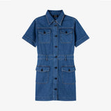 A.P.C. Alba denim kjole - faded indigo