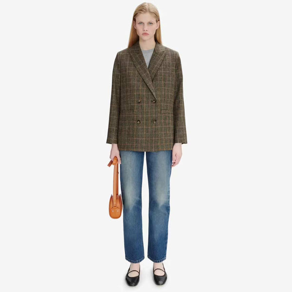 Ternet uld blazer i brun fra APC