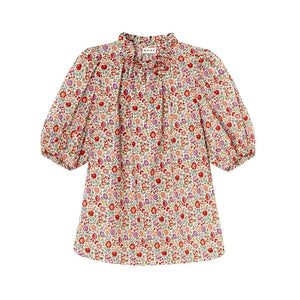 Bluse med blomster og trekvartærmer fra Apof i Hausfrau