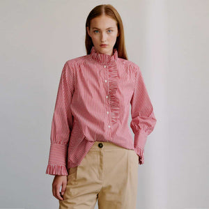 APOF Annemonne bluse - Red White Stripe