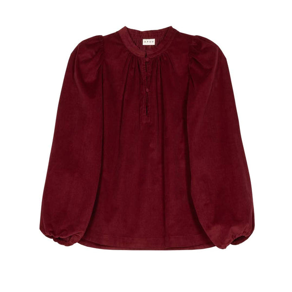 APOF Audrey skjorte - red plum baby cord