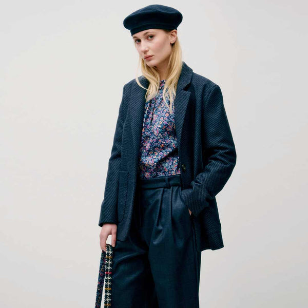 APOF Ragnhild jakke - tweed blue
