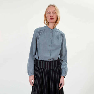 APOF Nicole Skjorte - Grey Stripe