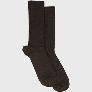 MRS. HOSIERY Merino fine strømper - brun