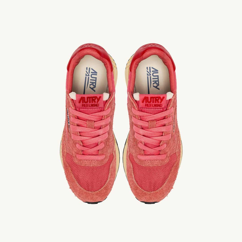 AUTRY Reelwind suede net sneakers - Porcelain rose/ Rubicondo