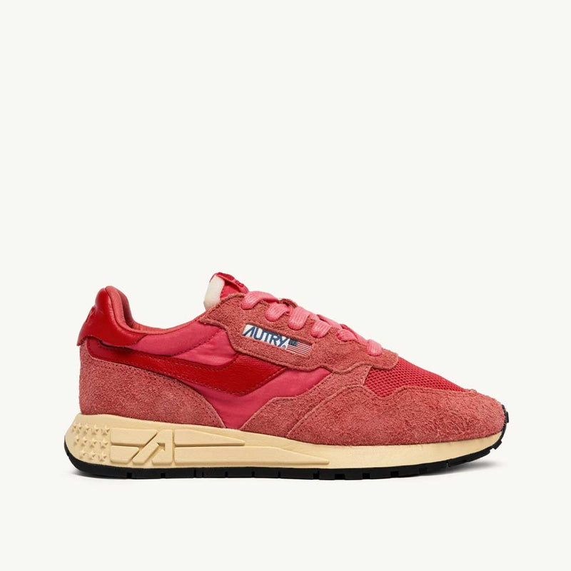 AUTRY Reelwind suede net sneakers - Porcelain rose/ Rubicondo