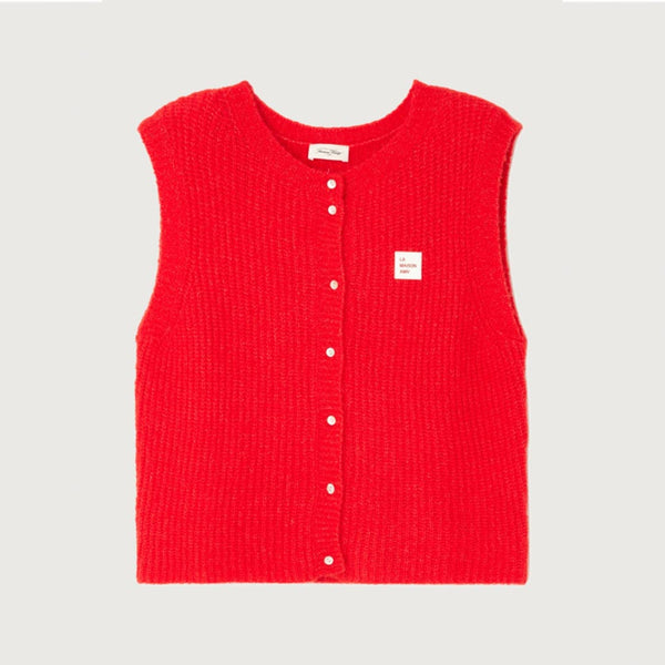 AMERICAN VINTAGE EAST19M strik vest - rød