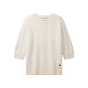 BETA STUDIOS Anna Lady Sleeve cashmere strik - Almost White