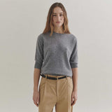 BETA STUDIOS Anna Lady Sleeve cashmere strik - Grey Melange