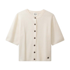 BETA STUDIOS Karla lady sleeve cashmere cardigan - Hvid