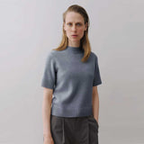 BETA STUDIOS Mie Short Sleeve cashmere strik - Grey Melange