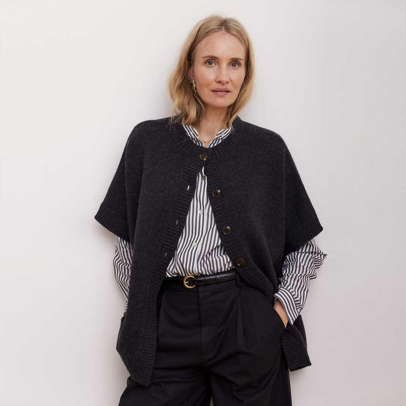 BETA STUDIOS Kristel Cape cardigan - grå