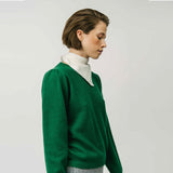 BETA STUDIOS Lady Sleeve cashmere strik bluse - emerald grøn
