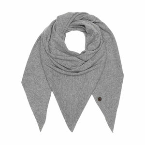 BETA STUDIOS Alexa Big triangle cashmere tørklæde - Grey Melange