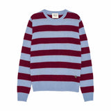 BETA STUDIOS Margot Stripe cashmere strik - Cerulean Blue/Pomegranate