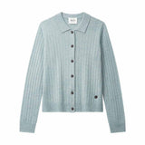 BETA STUDIOS Nete Polo cashmere Cardigan - Pearl Blue