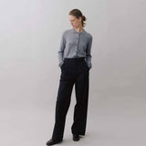 BETA STUDIOS Nete Polo cashmere Cardigan - Grey Melange