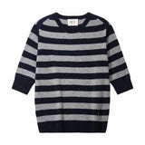 BETA STUDIOS Nickie Lady Sleeve cashmere strik - Navy / Grey