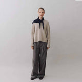 BETA STUDIOS Nikita O-neck cashmere strik - sand melange