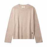 BETA STUDIOS Nikita O-neck cashmere strik - sand melange