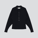 BIRROT Lay3 Point Collar Polo cardigan - ink
