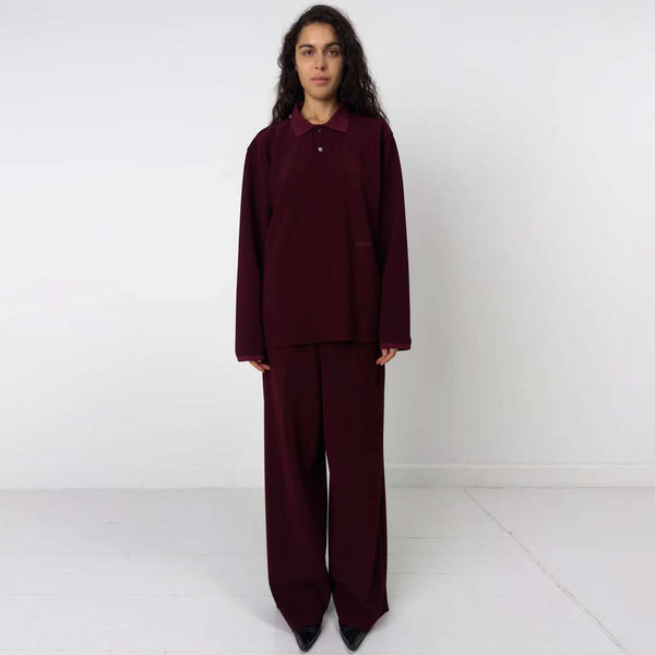 BIRROT Lay2 Straight bukser - Maroon bordeaux