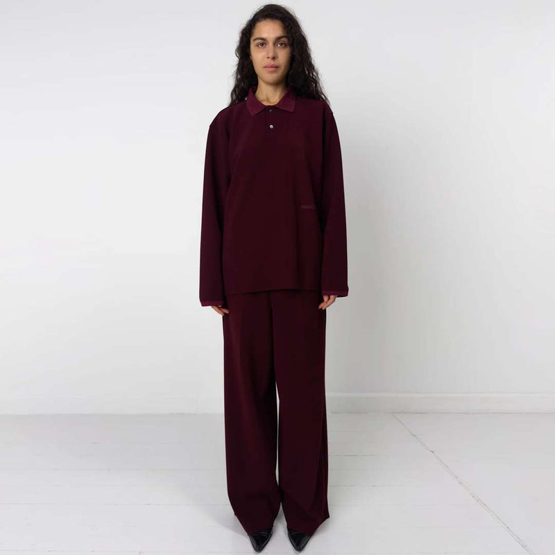 BIRROT Lay2 Straight bukser - Maroon bordeaux