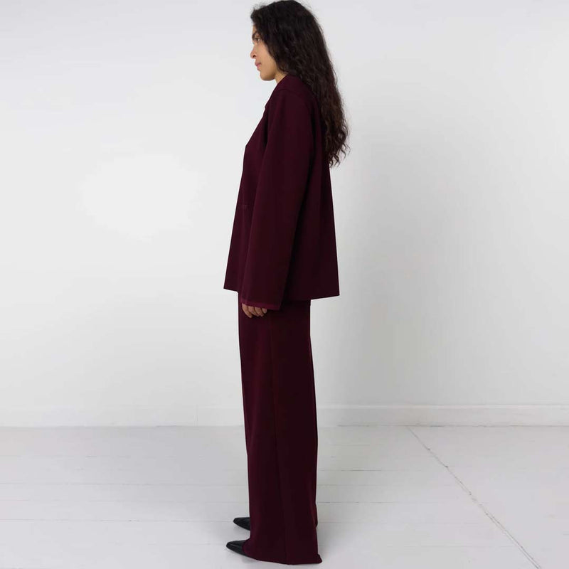 BIRROT Lay2 Longsleeve Polo bluse - Maroon
