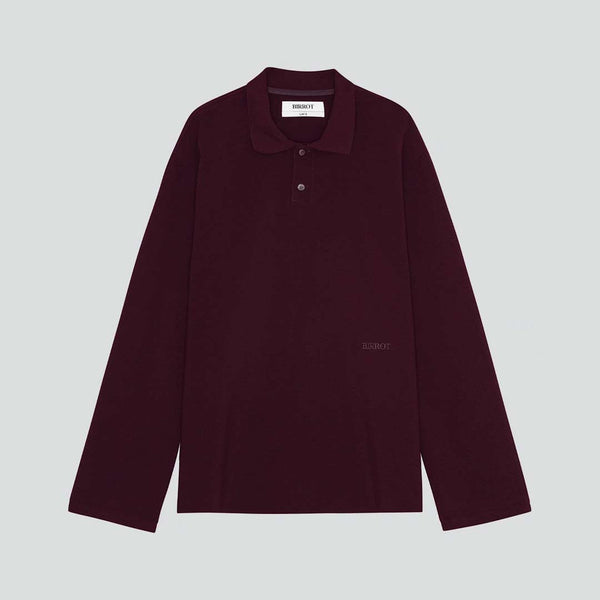 BIRROT Lay2 Longsleeve Polo bluse - Maroon