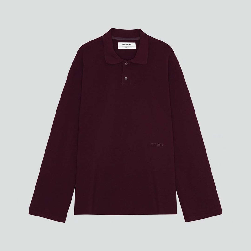 BIRROT Lay2 Longsleeve Polo bluse - Maroon