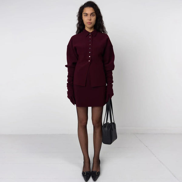 BIRROT Lay3 A mini nederdel - Maroon bordeaux