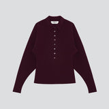 BIRROT Lay3 Point Collar Polo cardigan - Maroon