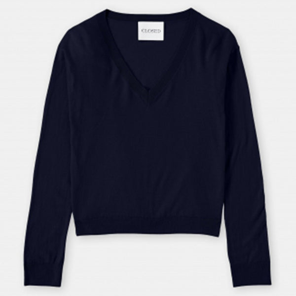 CLOSED Boxy Fine knit strik - midnight blå