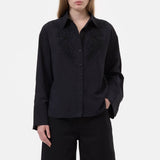 CLOSED Embroidered skjorte - sort