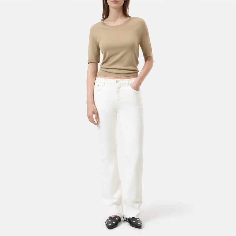 CLOSED Crewneck short sleeve bluse - urban beige