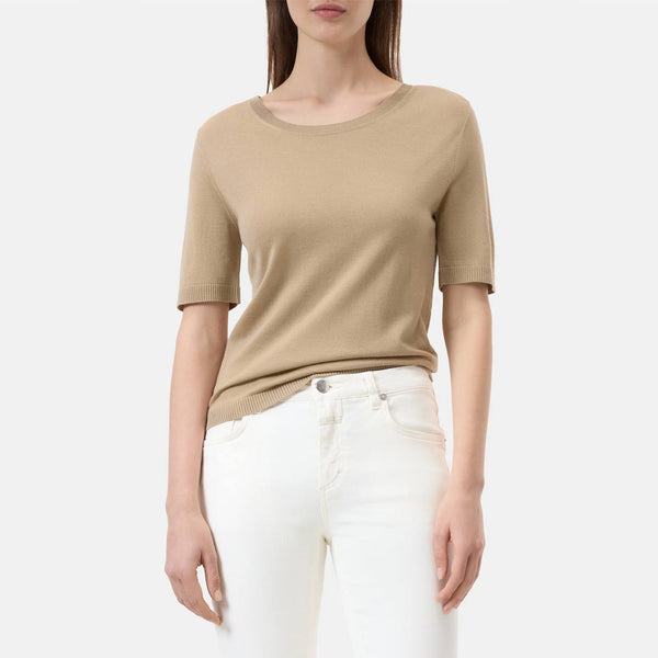 CLOSED Crewneck short sleeve bluse - urban beige