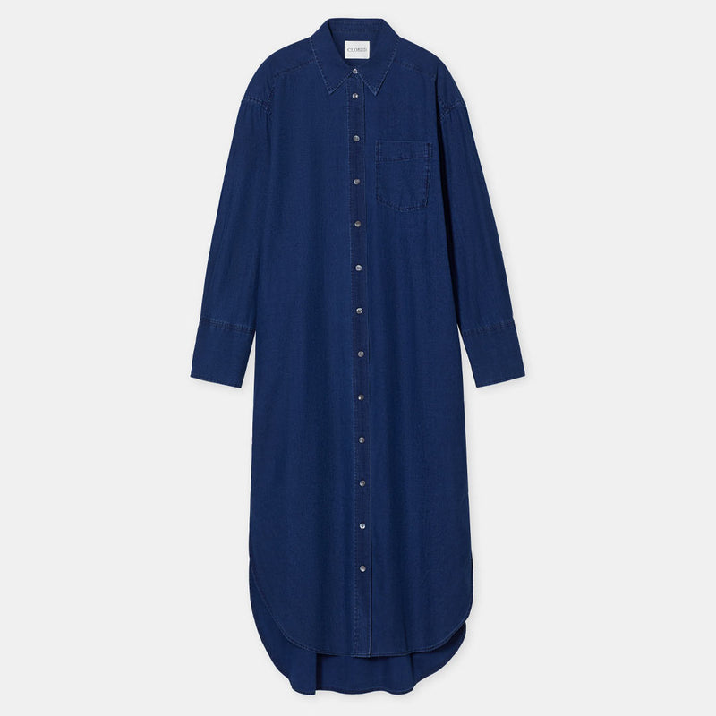 CLOSED denim skjorte kjole - dark blue