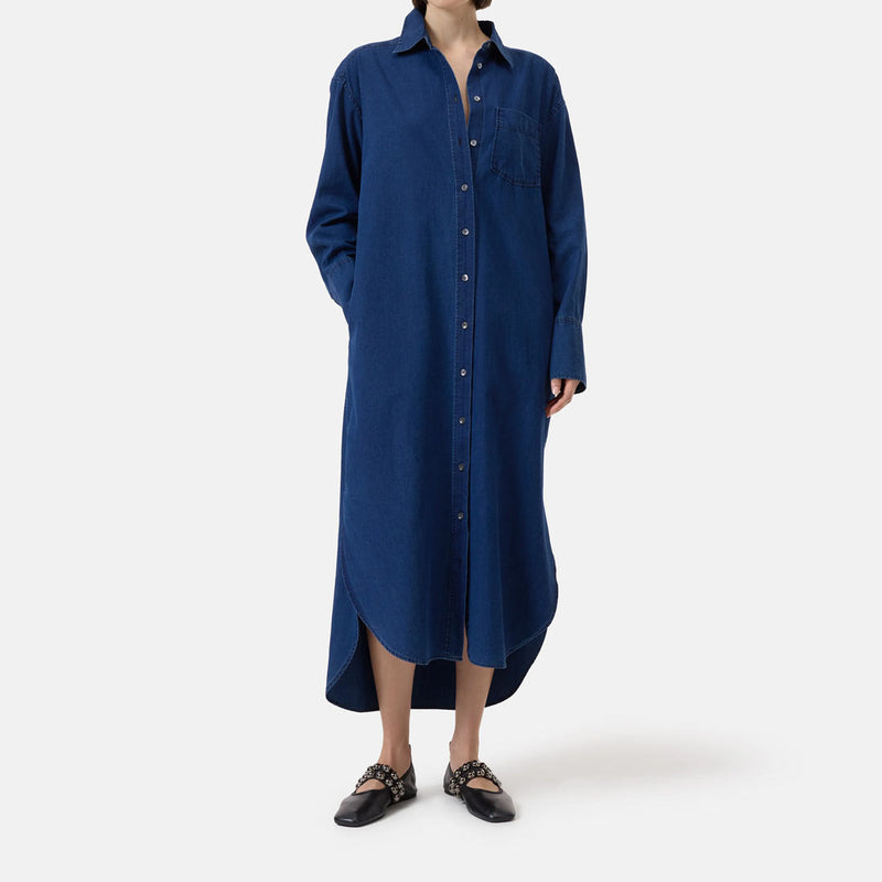 CLOSED denim skjorte kjole - dark blue