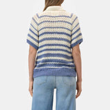 CLOSED Short Sleeve Polo Cardigan - Stone Blue