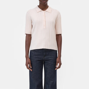 CLOSED Short Sleeve Polo bluse - Blush Pink