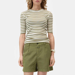 CLOSED Crewneck shortsleeve t-shirt - Hunter Green striber