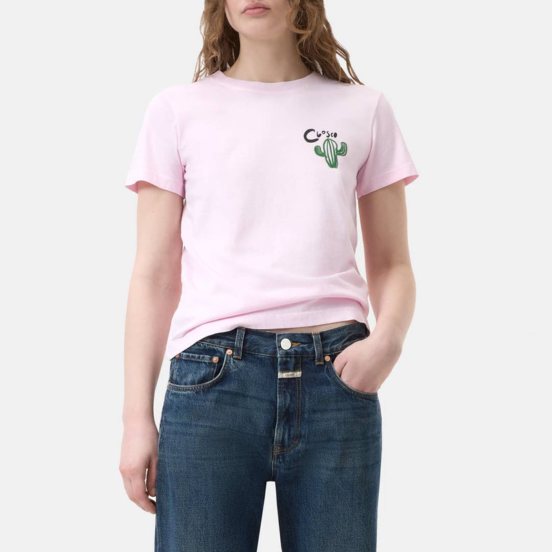 CLOSED Embroidered t-shirt - milkshake pink