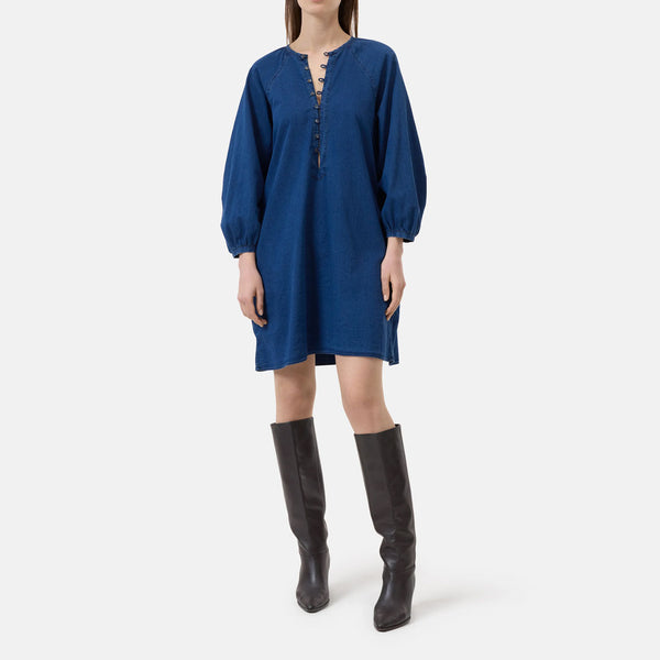 CLOSED wide sleeve kjole - dark blue