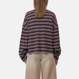 CLOSED Striped Longsleeve bluse - Cinder Brown