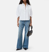 CLOSED Gathered shirt - hvid
