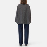 CLOSED Short frakke - grey heather melange