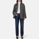 CLOSED Short frakke - grey heather melange